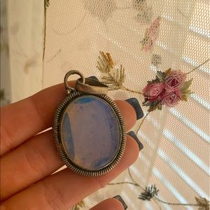 White/Clear gemstone pendant 🌙 ✨